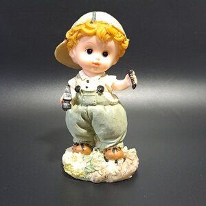 Vintage Boy Figurine By Greenbrier International Hand Painted Collectible Decor